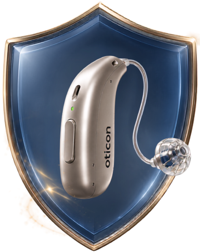Aparelho auditivo protegido pelo AudioSafe